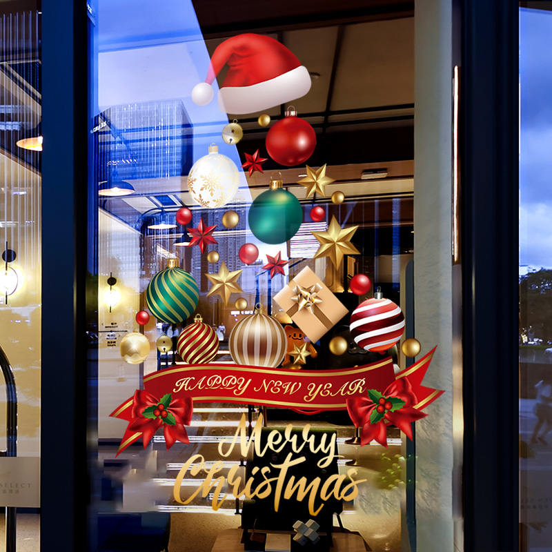 圣诞节装饰橱窗玻璃门贴纸