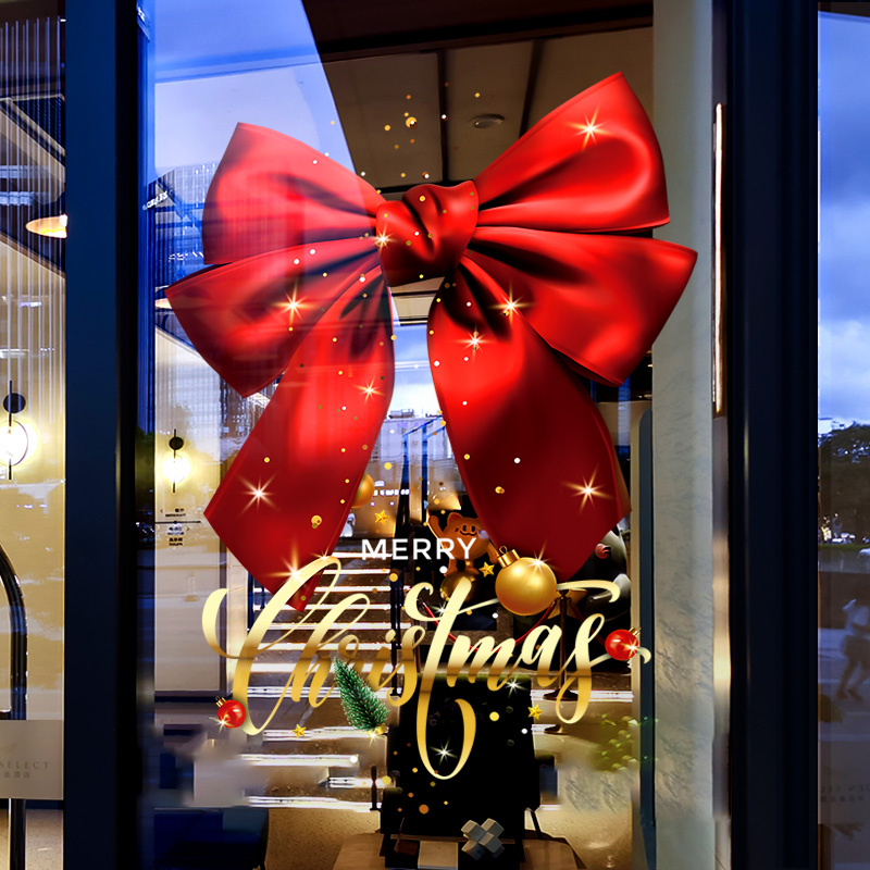 圣诞节装饰布置静电贴玻璃门贴纸