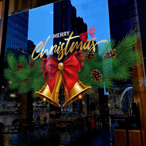 圣诞节装饰橱窗静电贴玻璃门贴纸