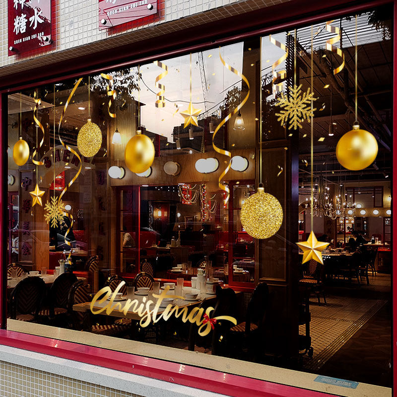 圣诞节装饰静电玻璃门贴纸