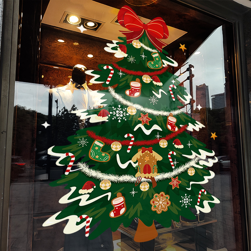 圣诞节装饰氛围布置玻璃贴纸