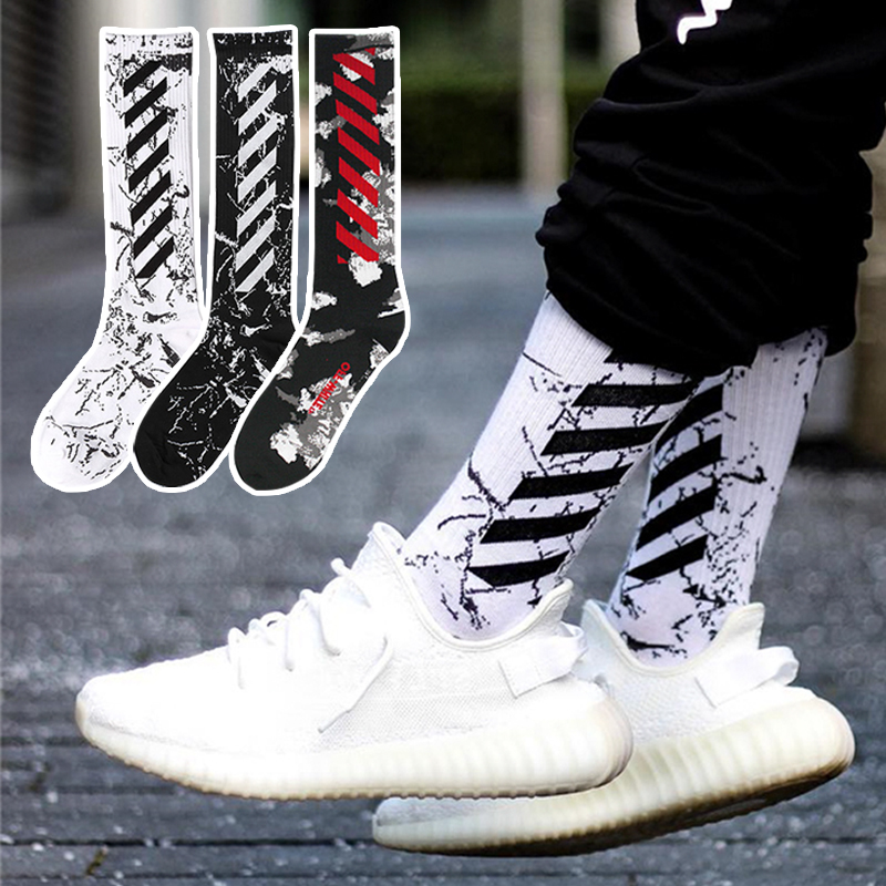 ins棉袜ow袜子男女高筒潮牌长筒off中筒膝盖white祙子长袜季|ruв категории Нижнее белье, 短袜/打底袜/丝袜/美腿袜（新）, 长筒袜 - от Buy2taobao.com для оказания профессиональной услуги покупки агента Taobao