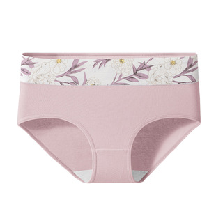 女60S精梳棉印花无痕少女全棉裆三角内裤 跨境7A抗菌高腰大码 内裤