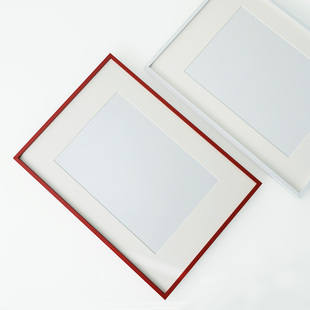 红色A3窄边金属相框挂墙铝合金画框a4空框定制拼图海报框装饰画框