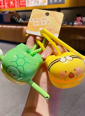 可爱小熊猫青蛙木鱼摆件解压神器发泄解压敲打掌上玩具书包挂件女
