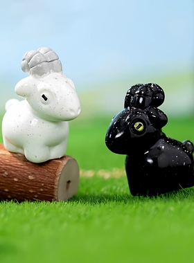 黑白小山羊公仔DIY装饰