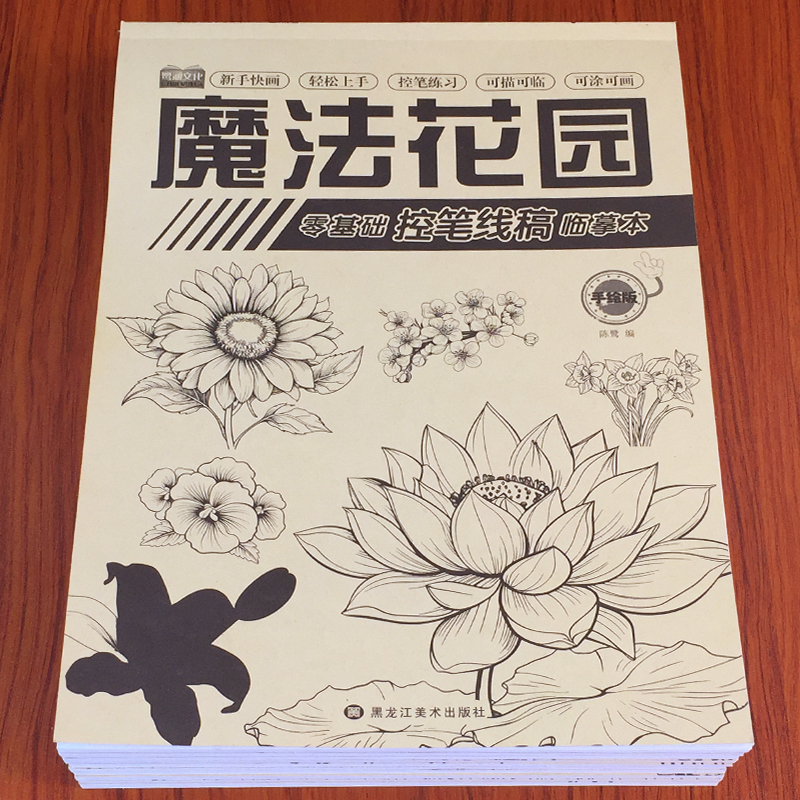 中国画白描临摹画册 零基础绘画入门初学山水画描摹本教程书教材画本小学生简笔画大全学画画描绘本国画工笔勾线书籍美丽公主