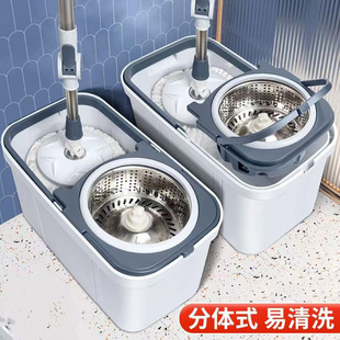 加厚懒人免手洗拖把旋转甩干拖把桶带轮清洁专用擦地套装便携墩布