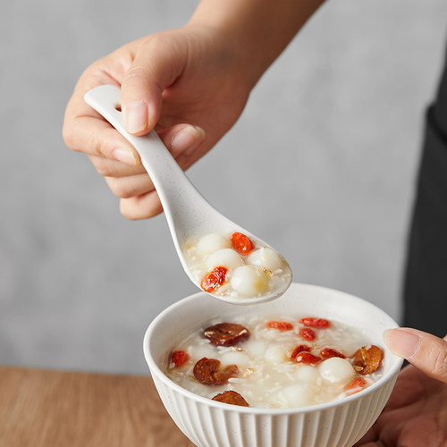 日式家用陶瓷汤匙儿童吃饭