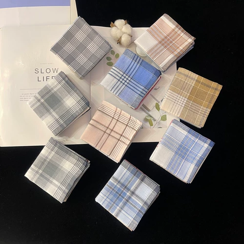 Хлопковый носовой платок, классический шарф, 3 шт, хорошо впитывает воду, ностальгия