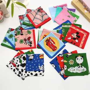 约28厘米儿童卡通手帕纯棉单面印花手绢老式怀旧复古粗棉手巾方巾