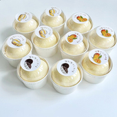 圆形贴纸雪媚娘贴纸烘焙口味不干胶贴芒果榴莲芋泥奥利奥贴纸