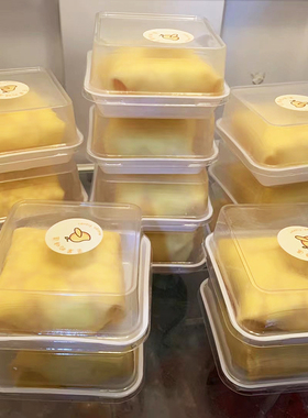 班戟盒包装巴斯克蛋糕甜品打包盒透明盒子烘焙提拉米苏切块面包盒