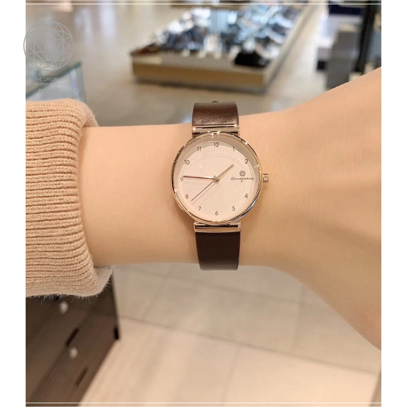 ost女款数字真皮手表韩国正品