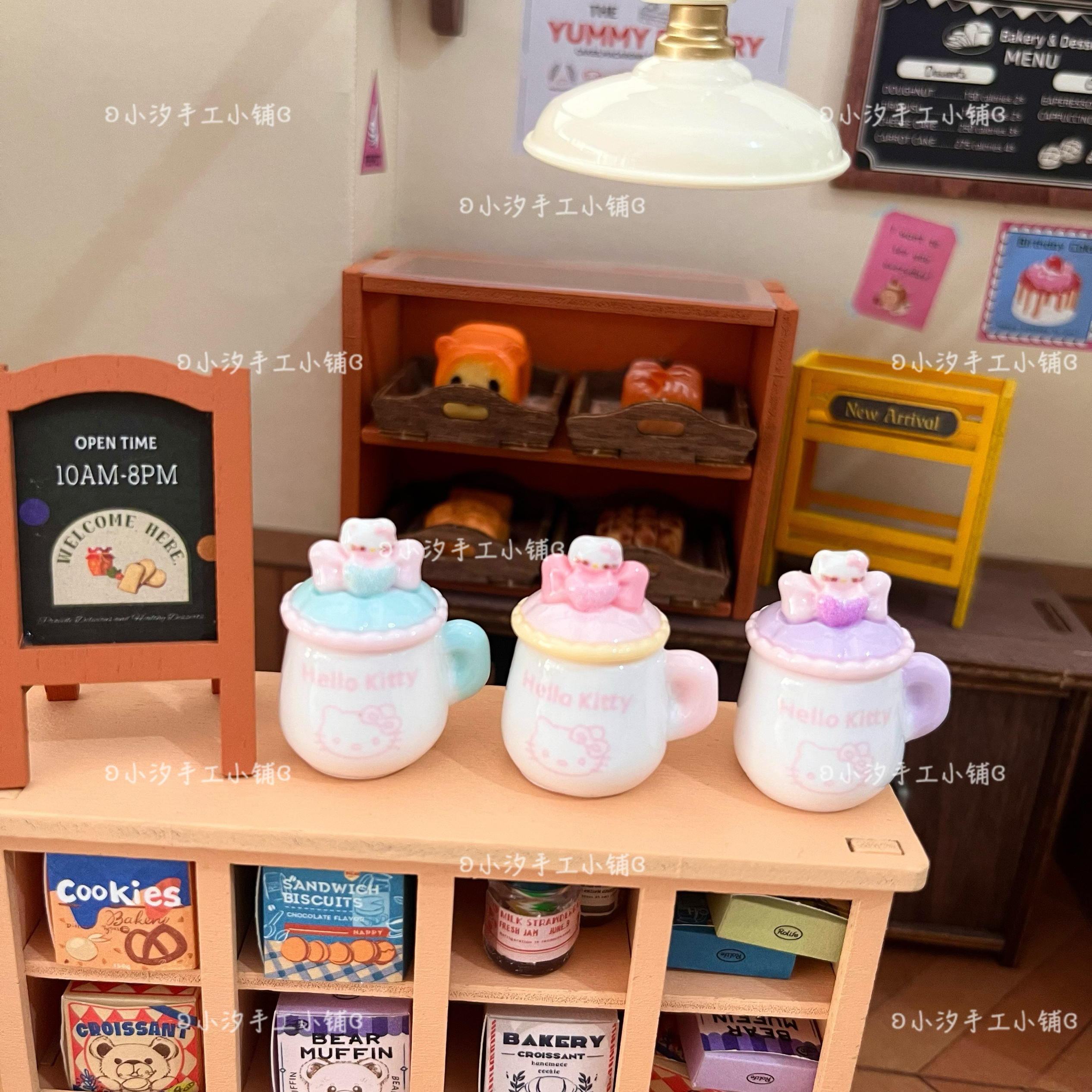 定制仿真kt小茶杯diy奶油胶树脂饰品配件娃屋摆件冰箱贴场景摆件