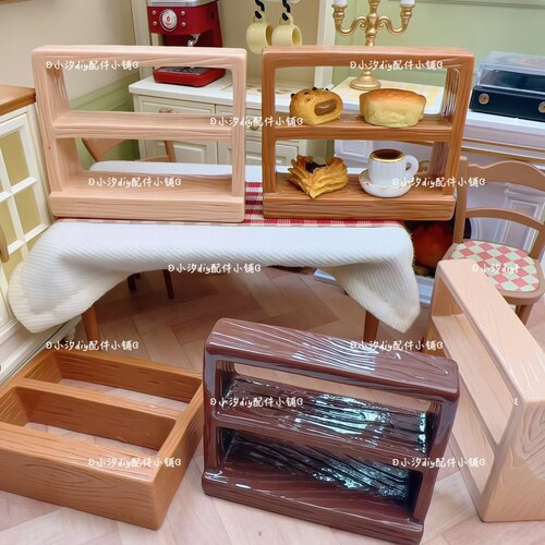 仿真微缩食玩双层面包架子diy奶油胶饰品配件手工冰箱贴摆件材料