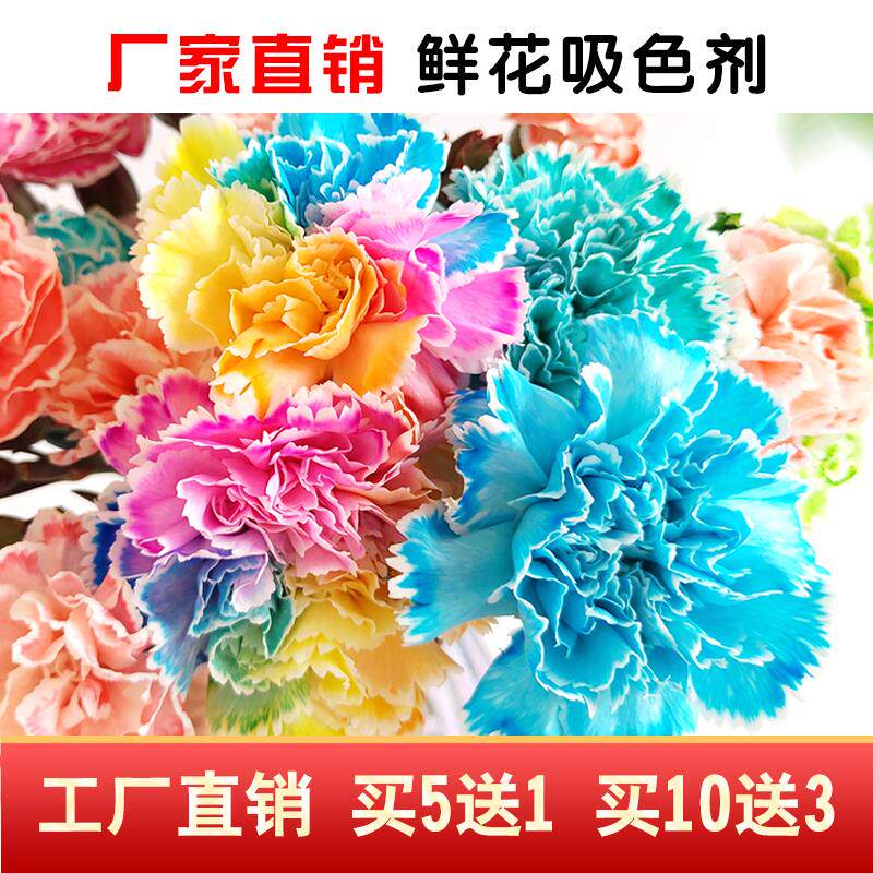 康乃馨吸色染剂鲜花染色剂玫瑰花染料满天星百合花蓝色妖姬染色剂