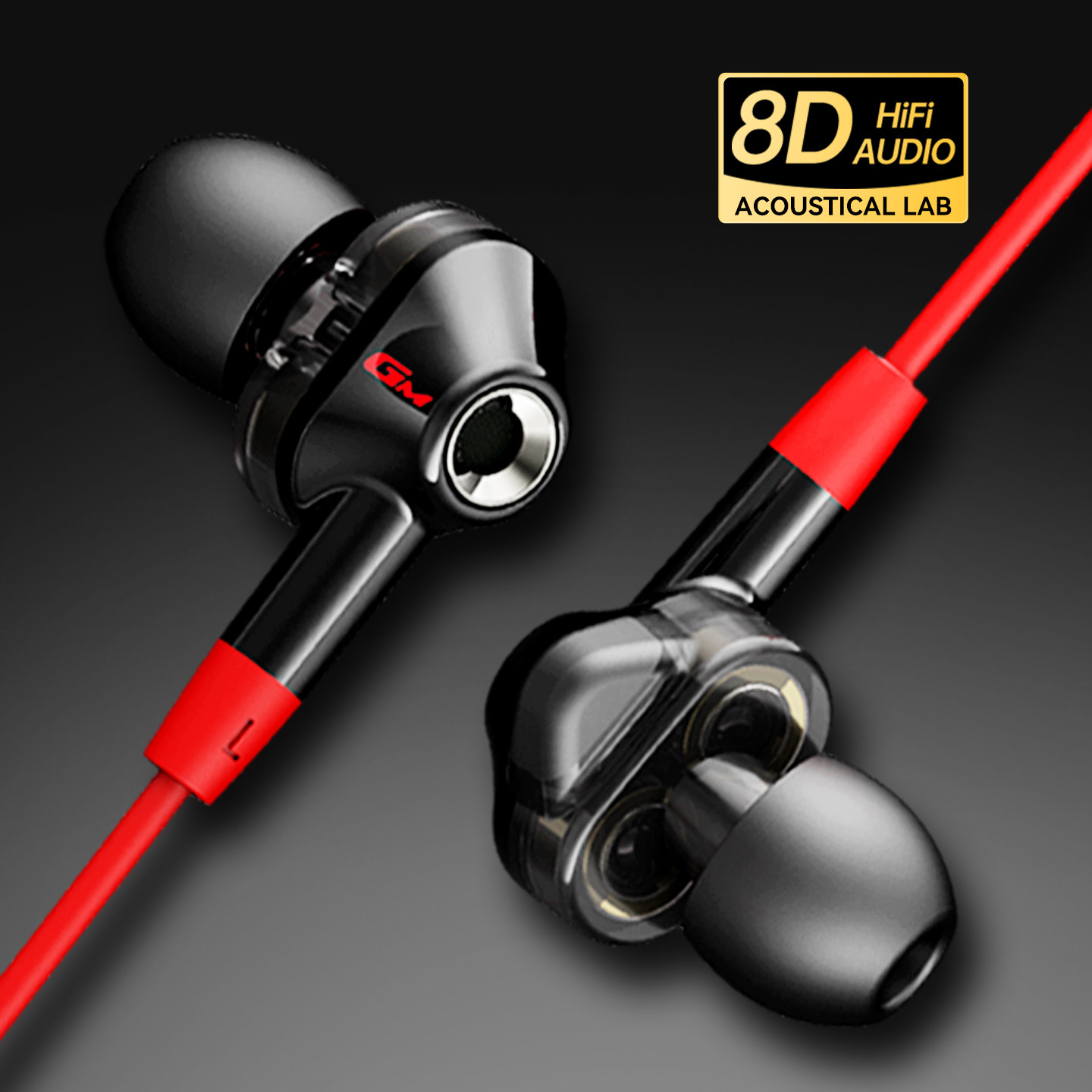 漫步者GM360有线耳机入耳式降噪高音质手机圆孔电脑电竞游戏专用