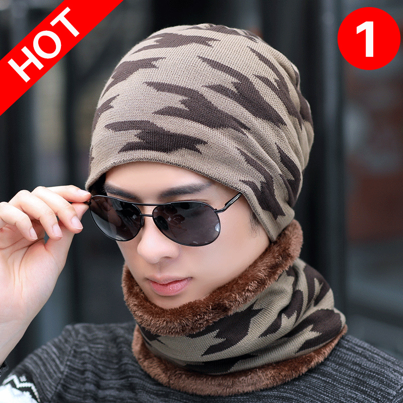 帽子男冬天保暖毛线户外骑车