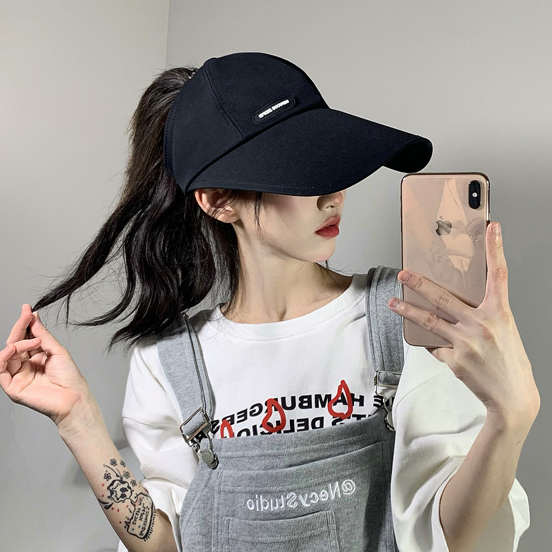 空顶帽子女韩版ins加宽长檐防