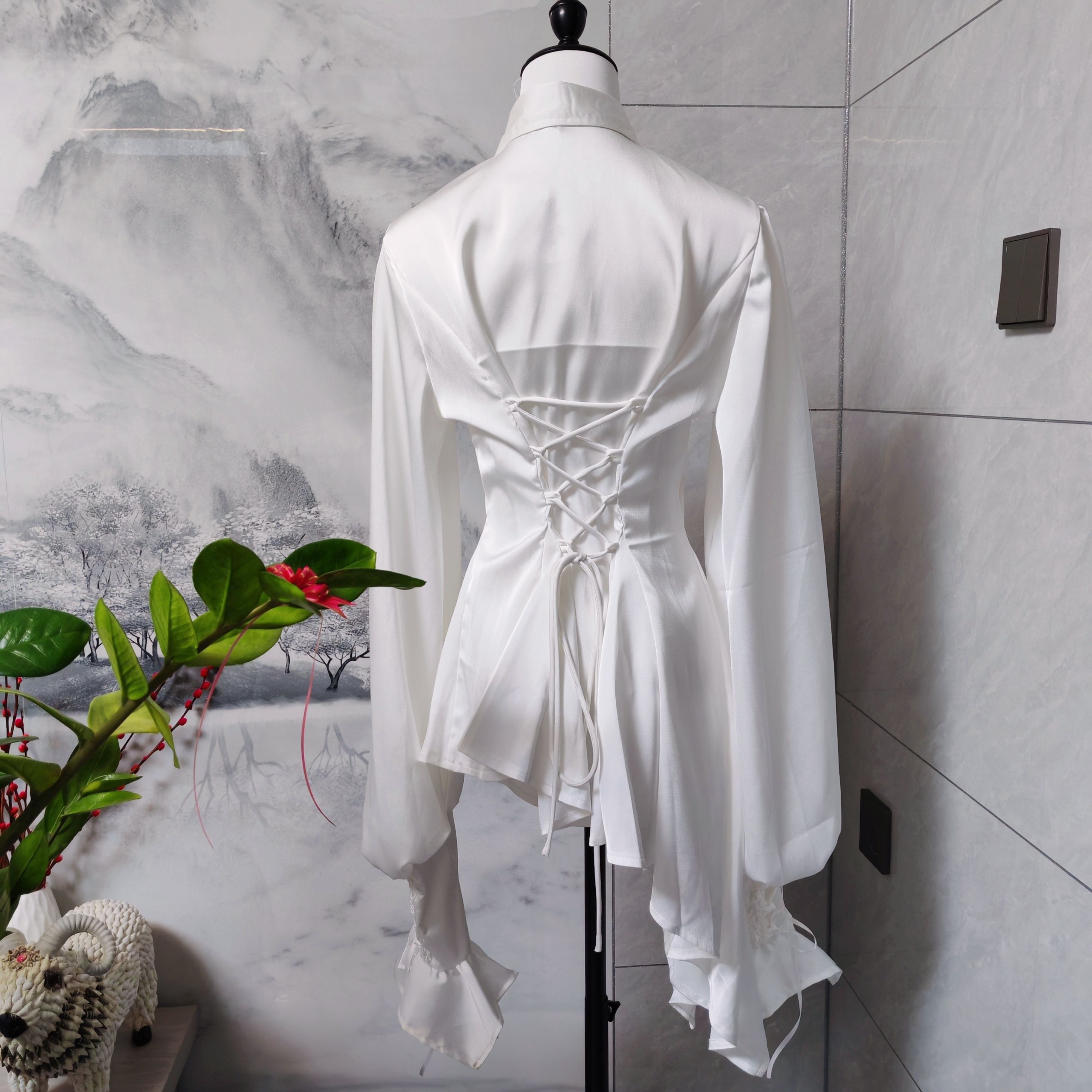 王子系衬衫哥特风姬袖上衣基佬装