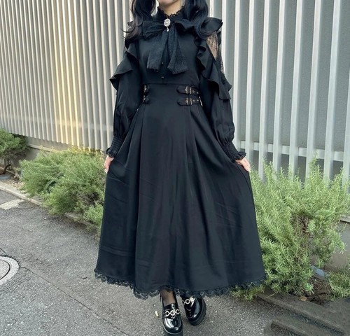 日系蕾服长袖Lolita连衣裙显瘦裙