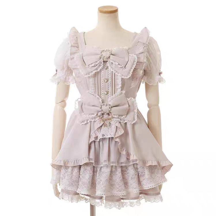日系粉色蕾服穿搭可爱连衣裙萌宅图片