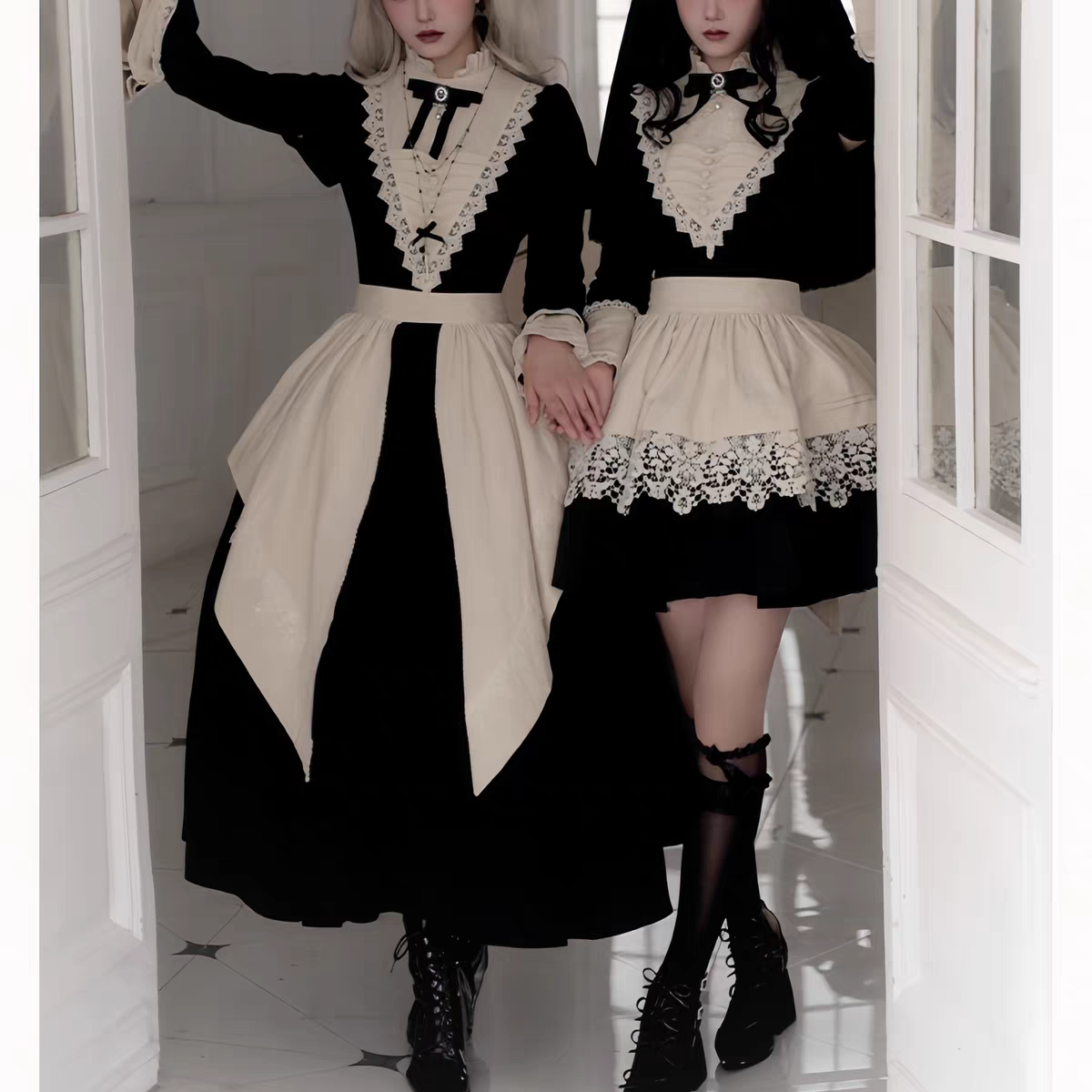 暗黑哥特风修女Lolita黑色连衣裙