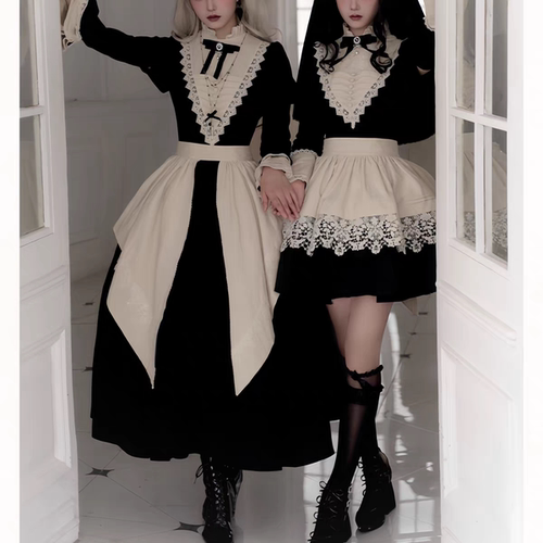 暗黑哥特风修女Lolita黑色连衣裙