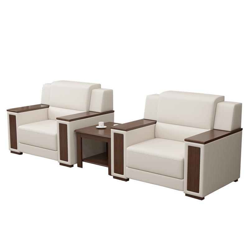 办公沙发会客区贵宾商务洽谈办公室接待室会议布艺单人位茶几工厂