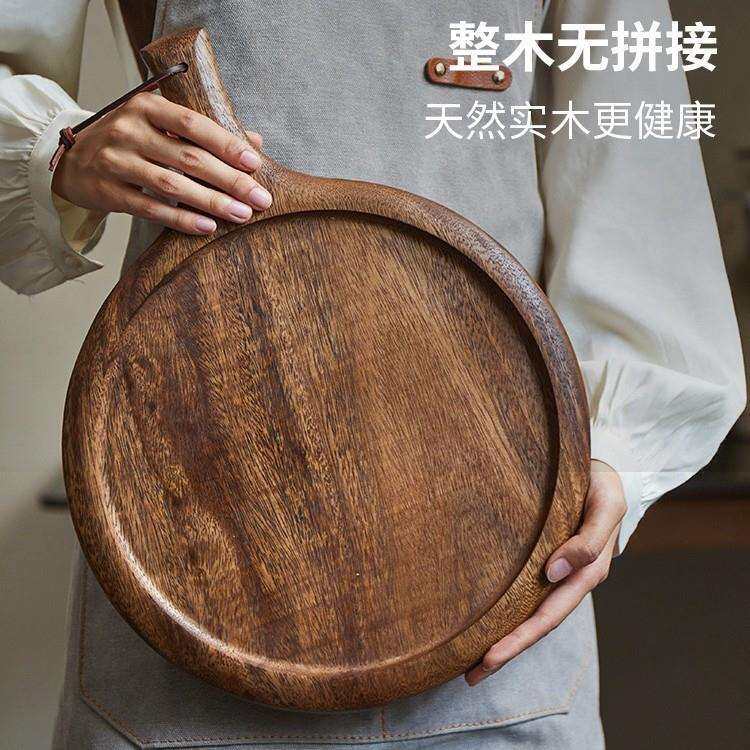 实木牛排餐盘日式木质披萨盘牛扒木板餐具木盘子木头托盘西餐摆盘