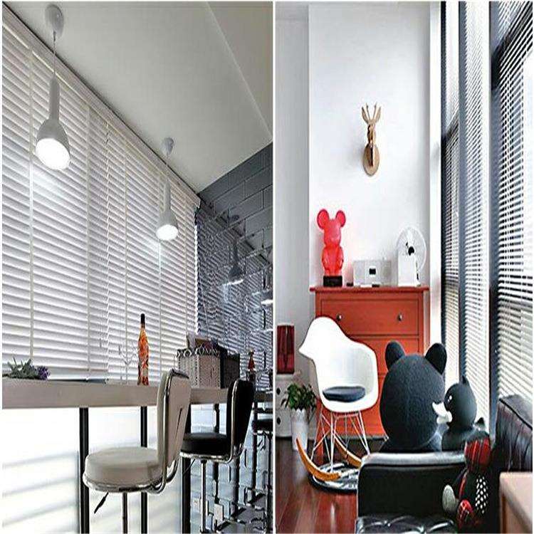 宇弘成品木百叶椴木卫生间书房卧室遮光纯白木质百叶窗帘