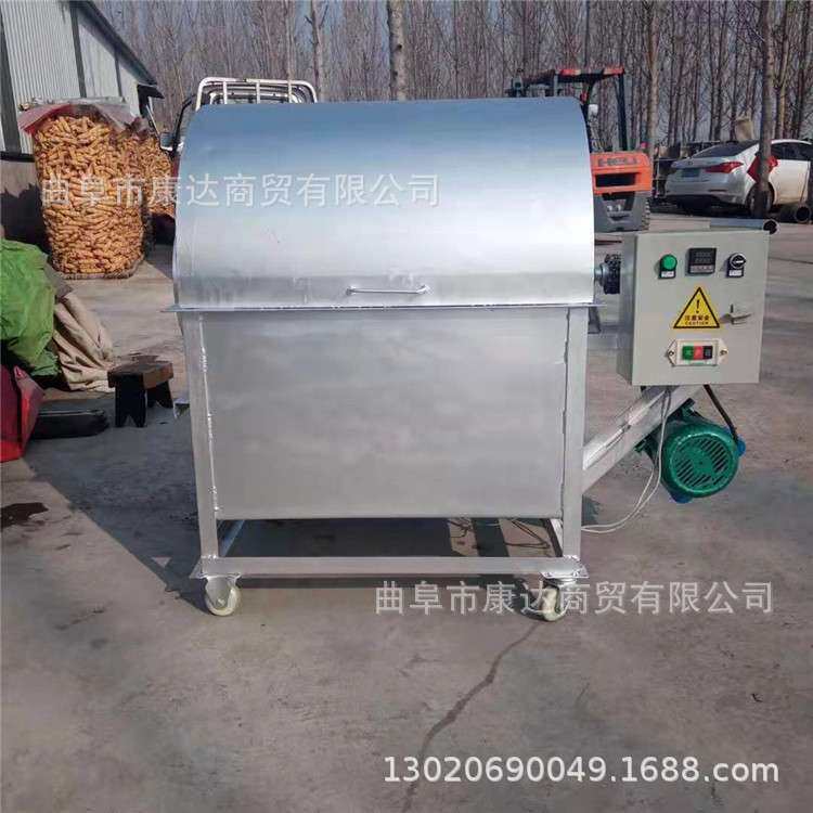 翻炒花生板栗机器 烧柴火煤炭翻炒机 50斤100斤滚筒炒货机