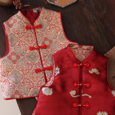 佐娅秋冬男女儿童马甲中秋中式