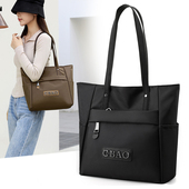 牛津布单肩手提包女休闲时尚 尼龙旅行包通勤托特包妈咪包帆布书包