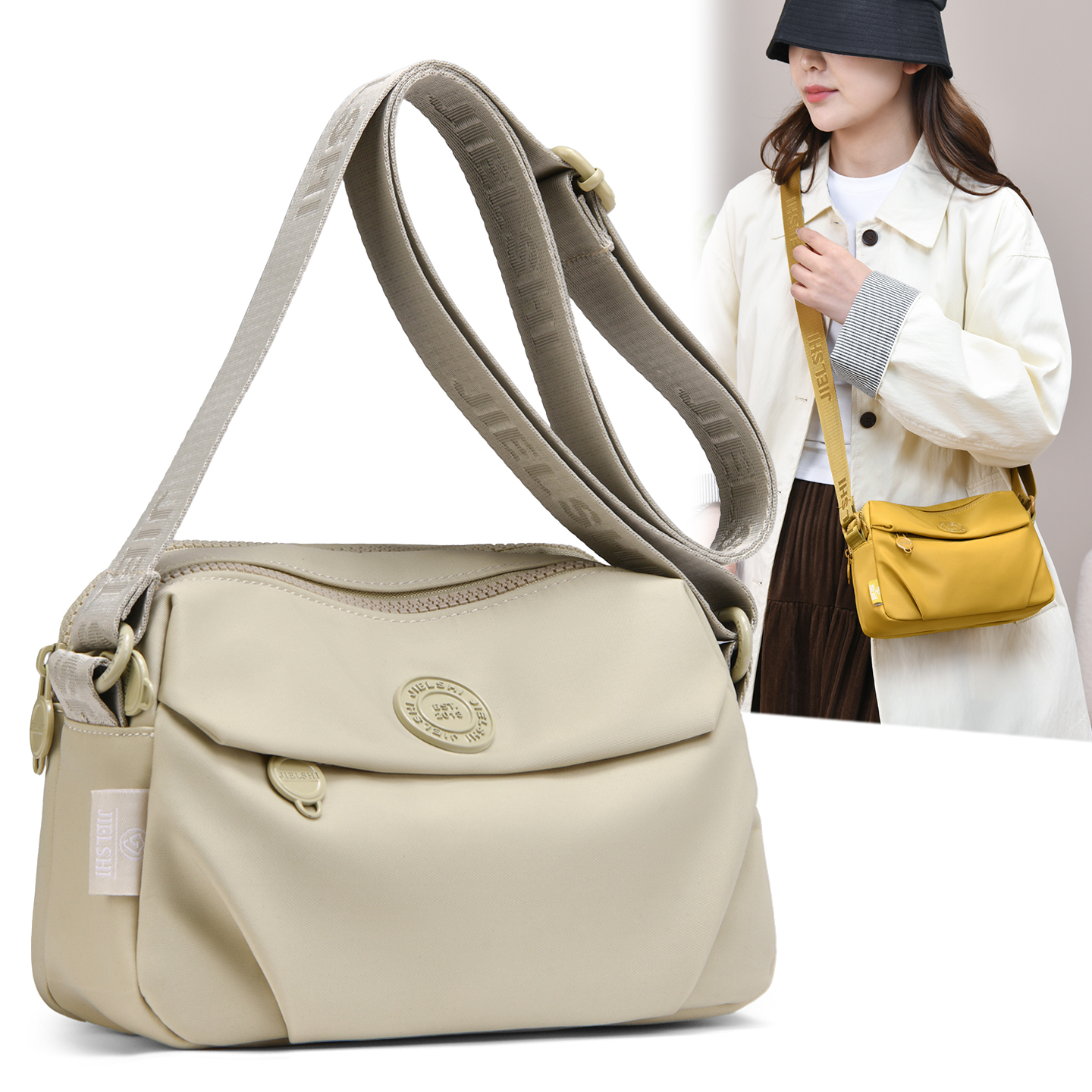 牛津布斜挎包多层女包轻便防水