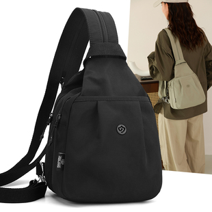 牛津布胸包双肩包女2025新款时尚轻便小型高级感旅游帆布休闲背包