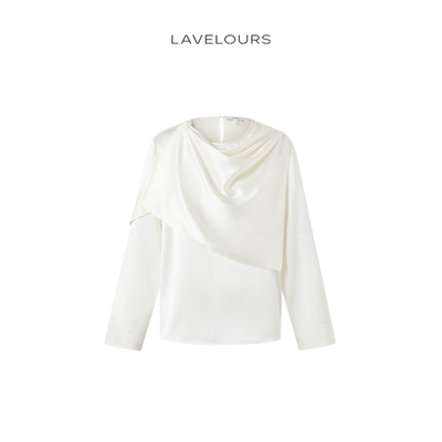 22mm重磅真丝衬衫两穿丝巾款套头长袖上衣