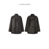 LAVELOURS 法国进口美利奴皮毛一体两面穿中长款 圆领大衣宽松外套