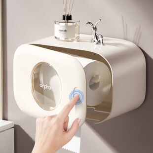 精选卫生间厕纸盒洗脸巾收纳盒壁挂式厕所纸巾盒抽纸高级感创意卷