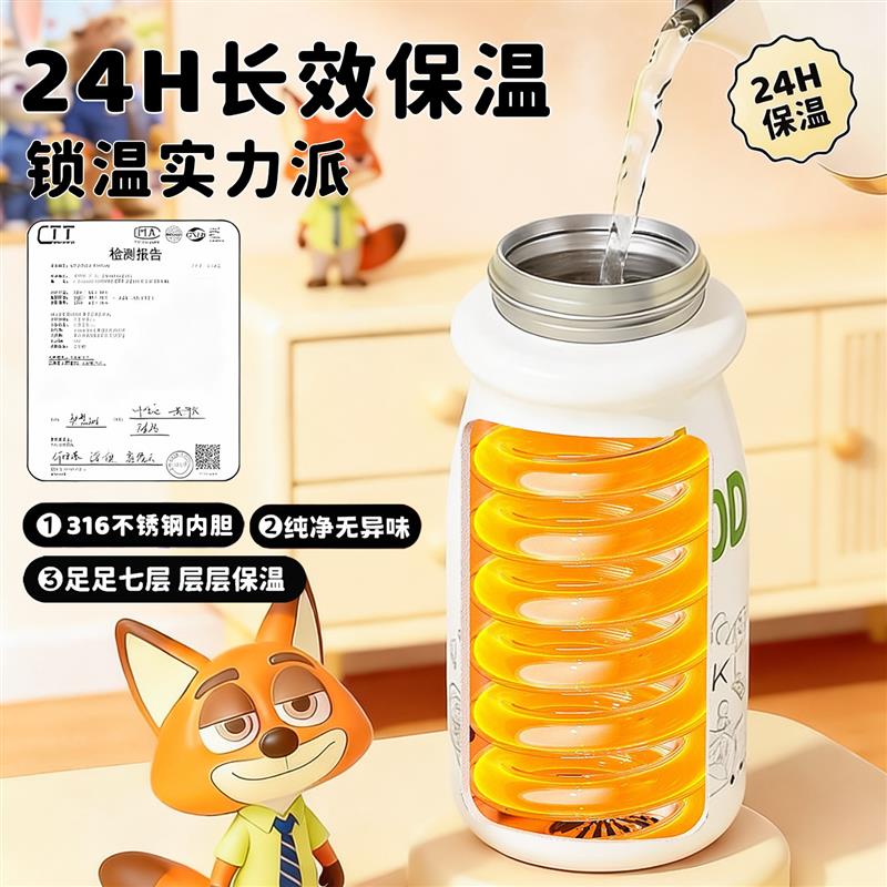 疯狂动物城朱迪尼克儿童保温杯实用生日礼物可爱学生上学专用水杯