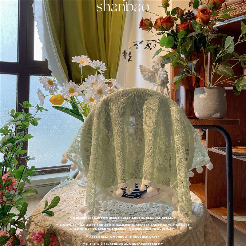 精选小众复古梳妆镜遮挡布遮镜帘家用镜子罩布盖巾遮镜子的布艺盖