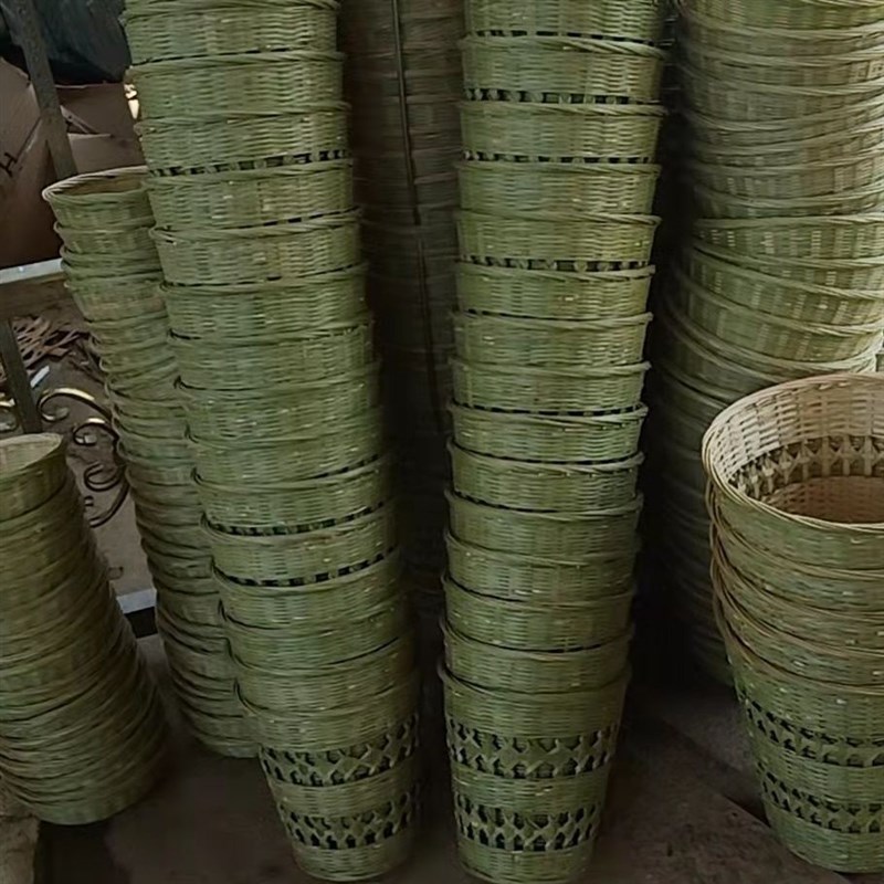 竹制品竹编收纳筐大竹篮箩筐编织收纳篓摘菜篮竹背篓竹筐脏衣篓