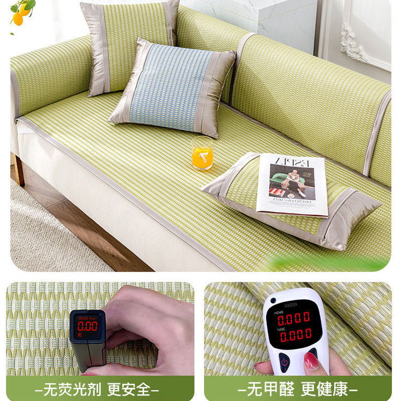 天然蔺草藤席沙发垫有绑带防滑凉席垫夏天坐垫时尚冰藤沙发套定做