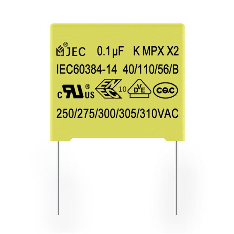JEC安规电容器X2/104K/310V  P=10安规电容275V/AC 0.1uf电容器