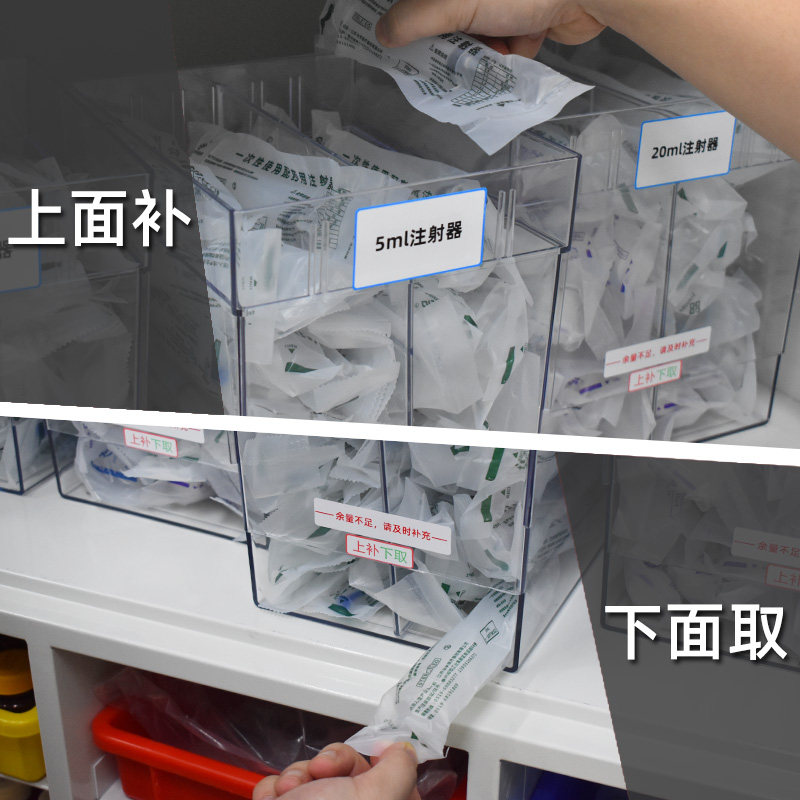 医用上补下取注射器整理收钠盒先进先出效期管理针剂棉签塑料小筐