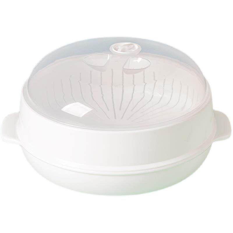 通用微波炉蒸笼 耐高温蒸盒 食品级蒸盘加热盒蒸馒头专用器皿用具