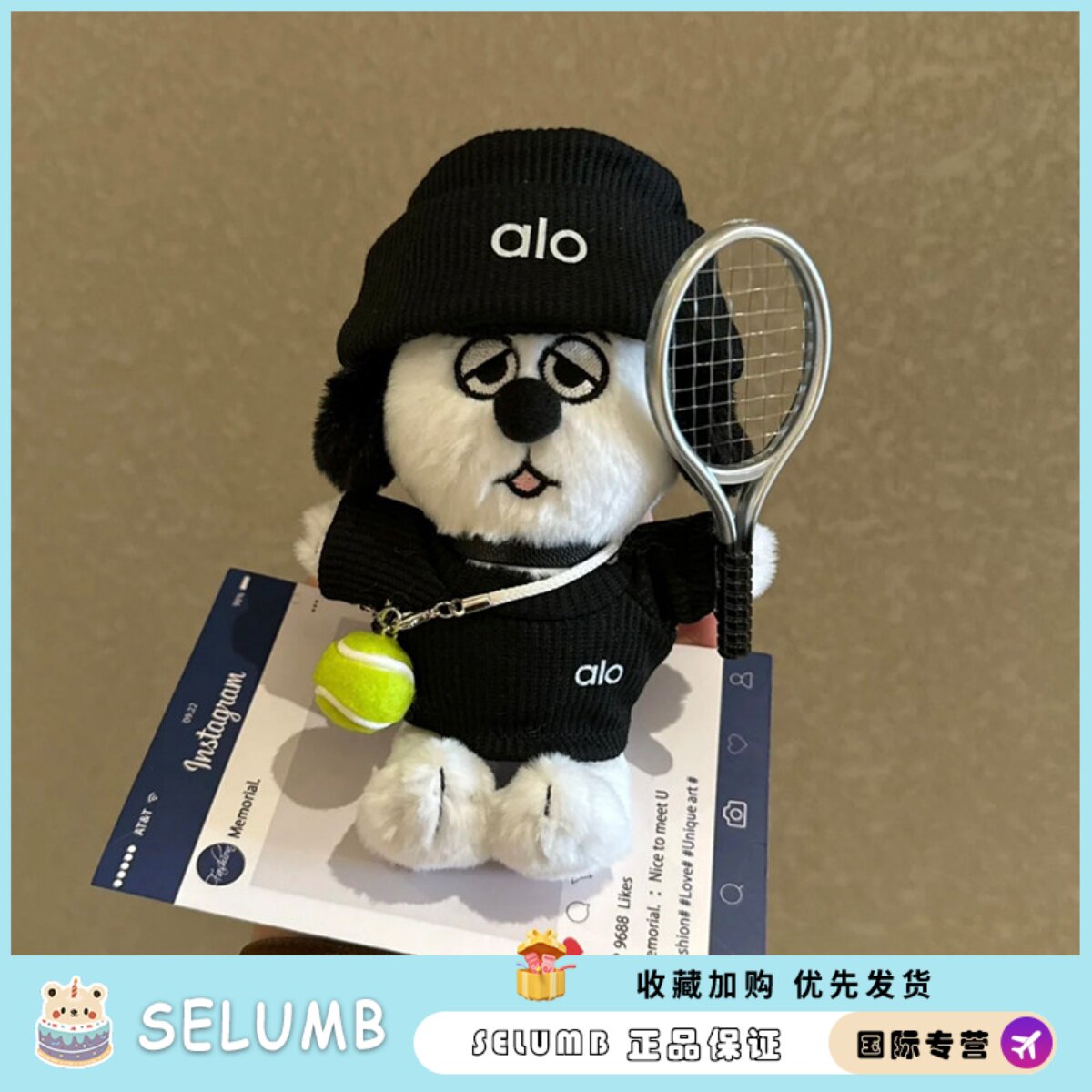 日本SELUMB奥拉夫小狗网球羽球钥匙扣史努比周边挂件创意布艺玩具