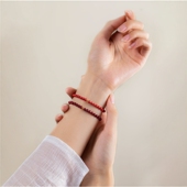 福一方原矿朱砂手串本命年蜜蜡金珠绿松石手链女款 礼物 马年新款