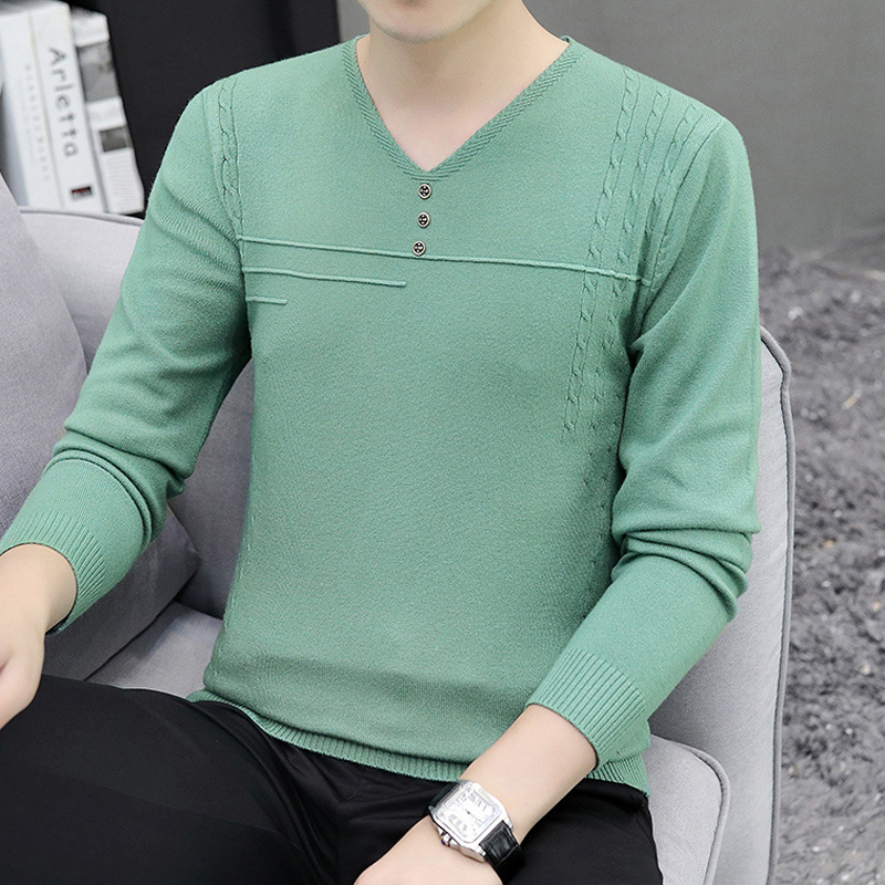 秋冬男士薄款V领毛衣2025新款线衣韩版潮流打底针织衫秋装上1117u